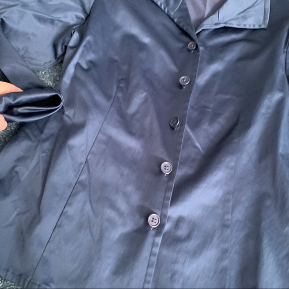 Linea by Louis Dell'Olio Blue Shiny Blazer Jacket Shirt - Picture 7 of 11